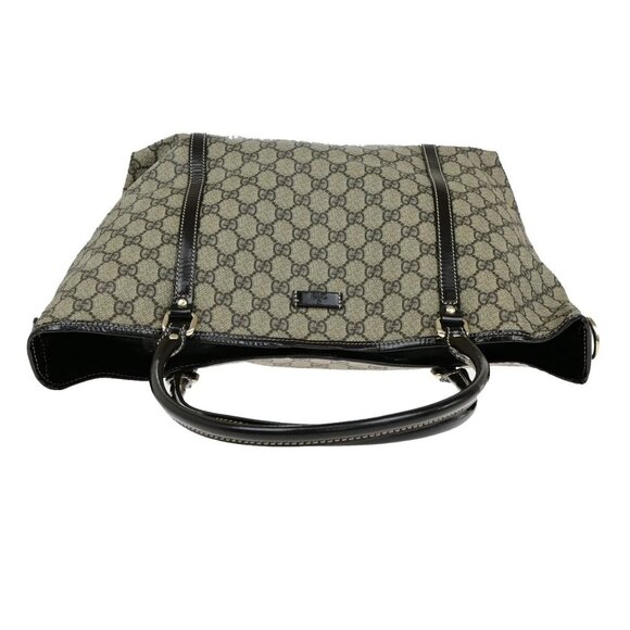 GUCCI Logo GG Pattern Shoulder Tote Bag Supreme Leather Brown GHW Italy 80YH145 - Picture 9 of 15